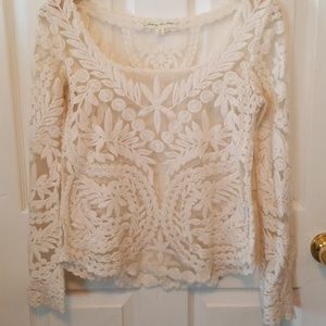 Staring at Stars floral embroidered sheer top